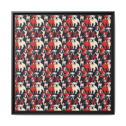 Bulldoggy Bliss Chomper Matte Canvas, Framed