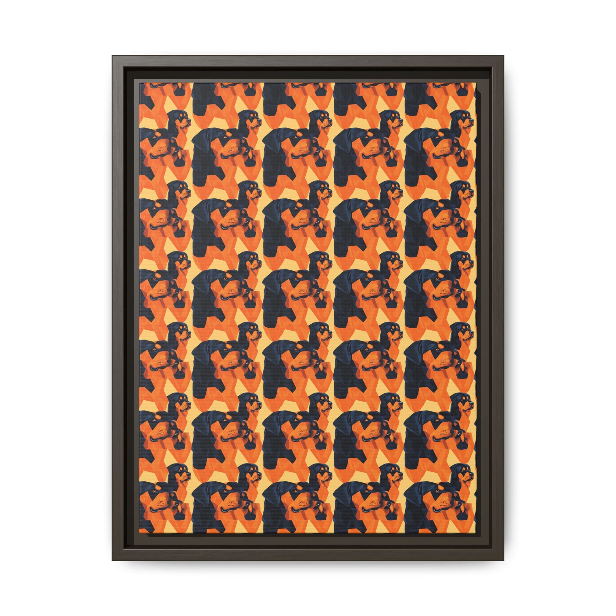 Rottweiler Chic Pawsitivity Matte Canvas, Framed