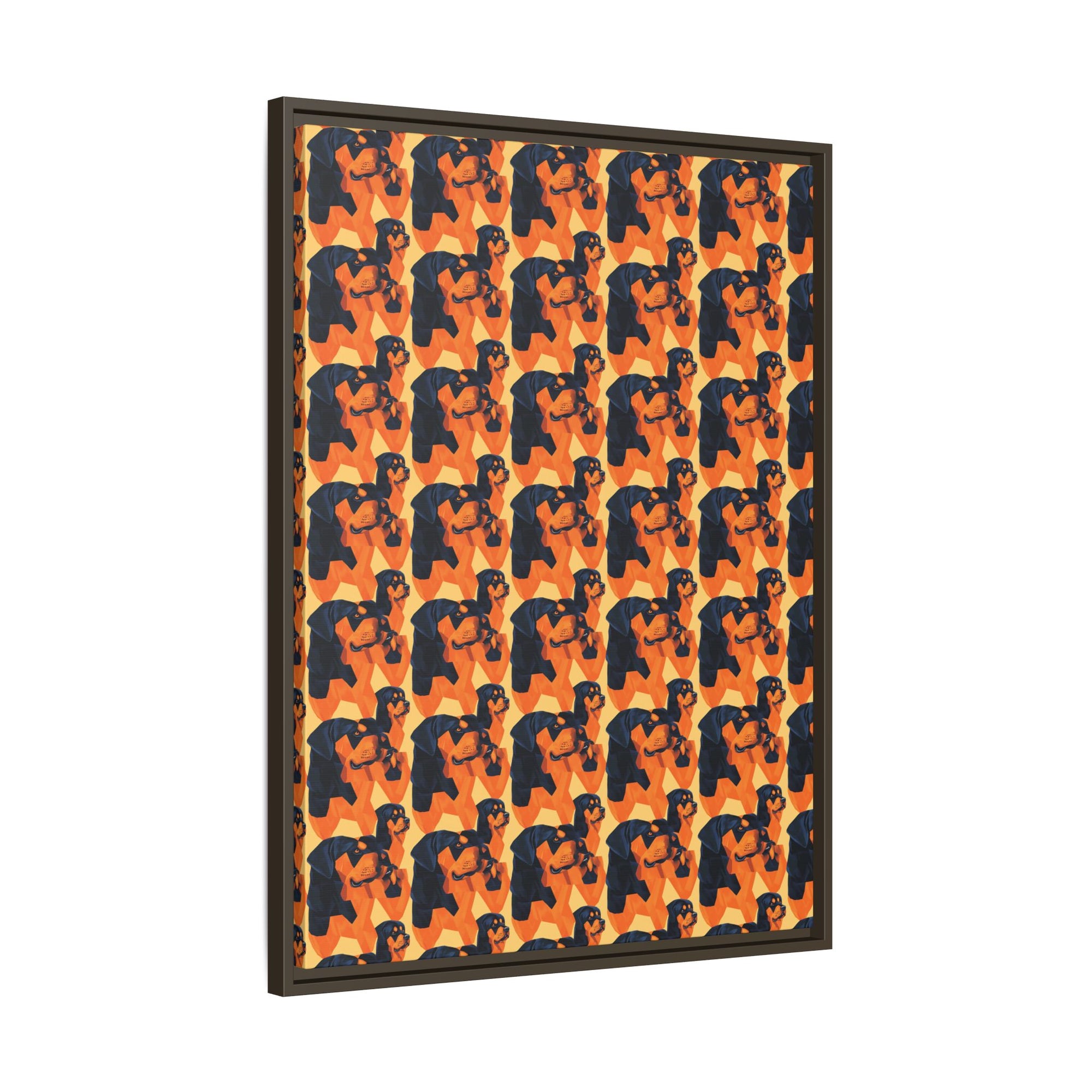 Rottweiler Chic Pawsitivity Matte Canvas, Framed