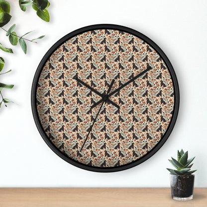 Blossoming Dachshunds Delight Wall Clock