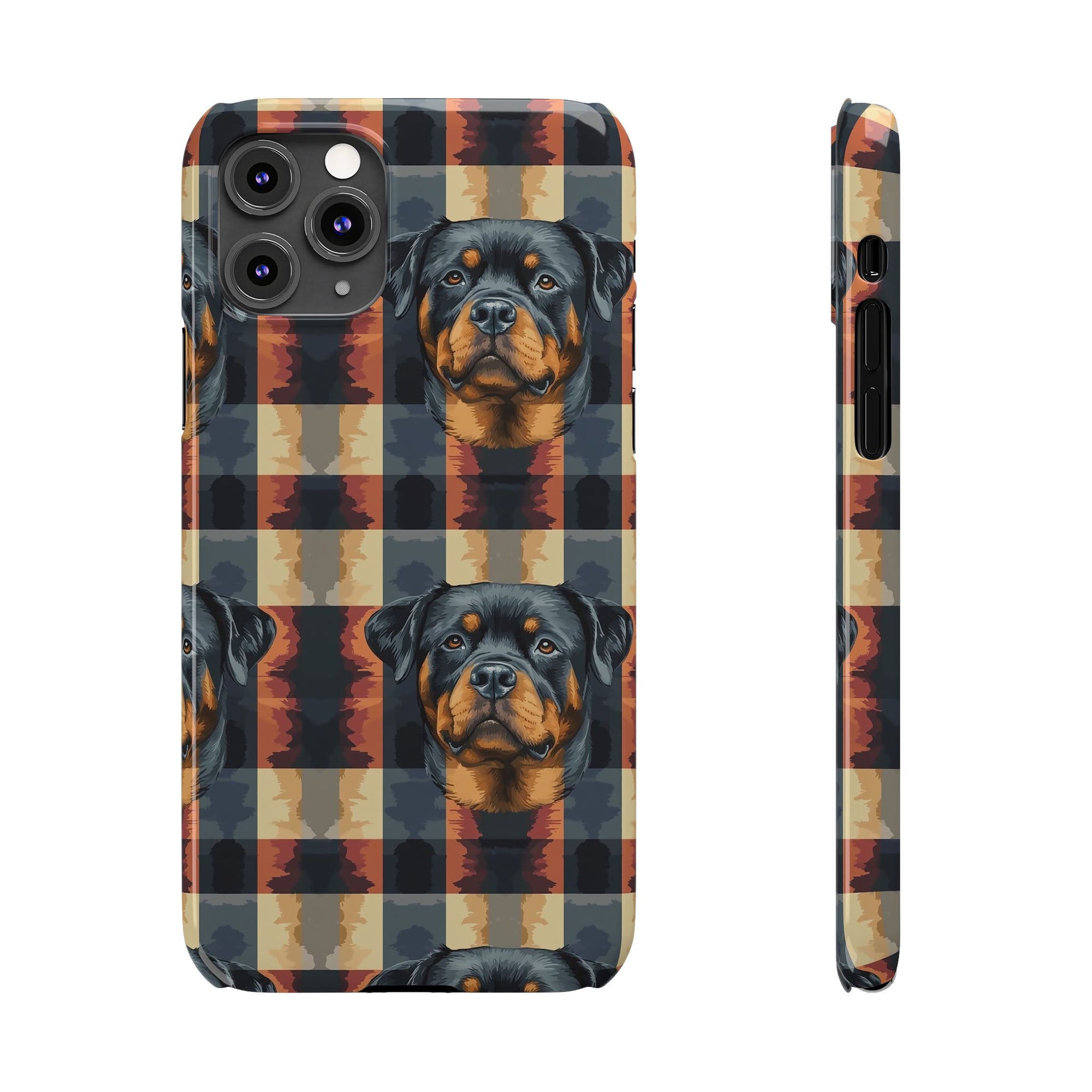 Pawsome Rottweiler Royalty Plaid Slim Phone Cases