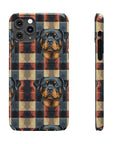 Pawsome Rottweiler Royalty Plaid Slim Phone Cases