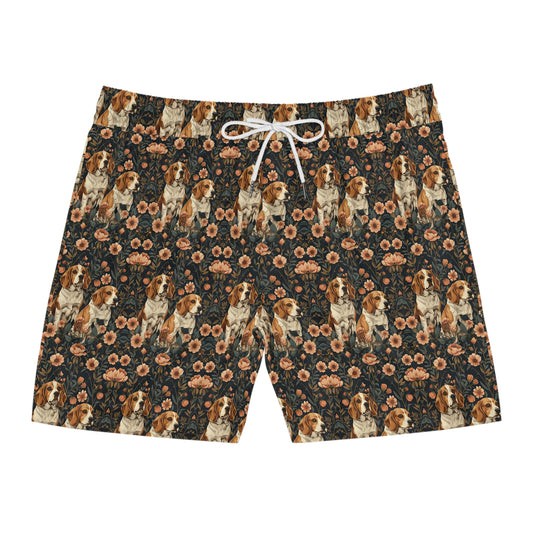 Beagle Blossom Bonanza Men's Mid-Length Swim Shorts