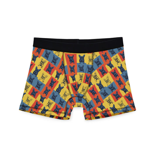 Frenchie Pop Art Pawfection Grid Men's Boxers