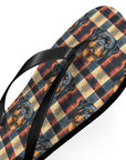 Pawsome Rottweiler Royalty Plaid Flip Flops