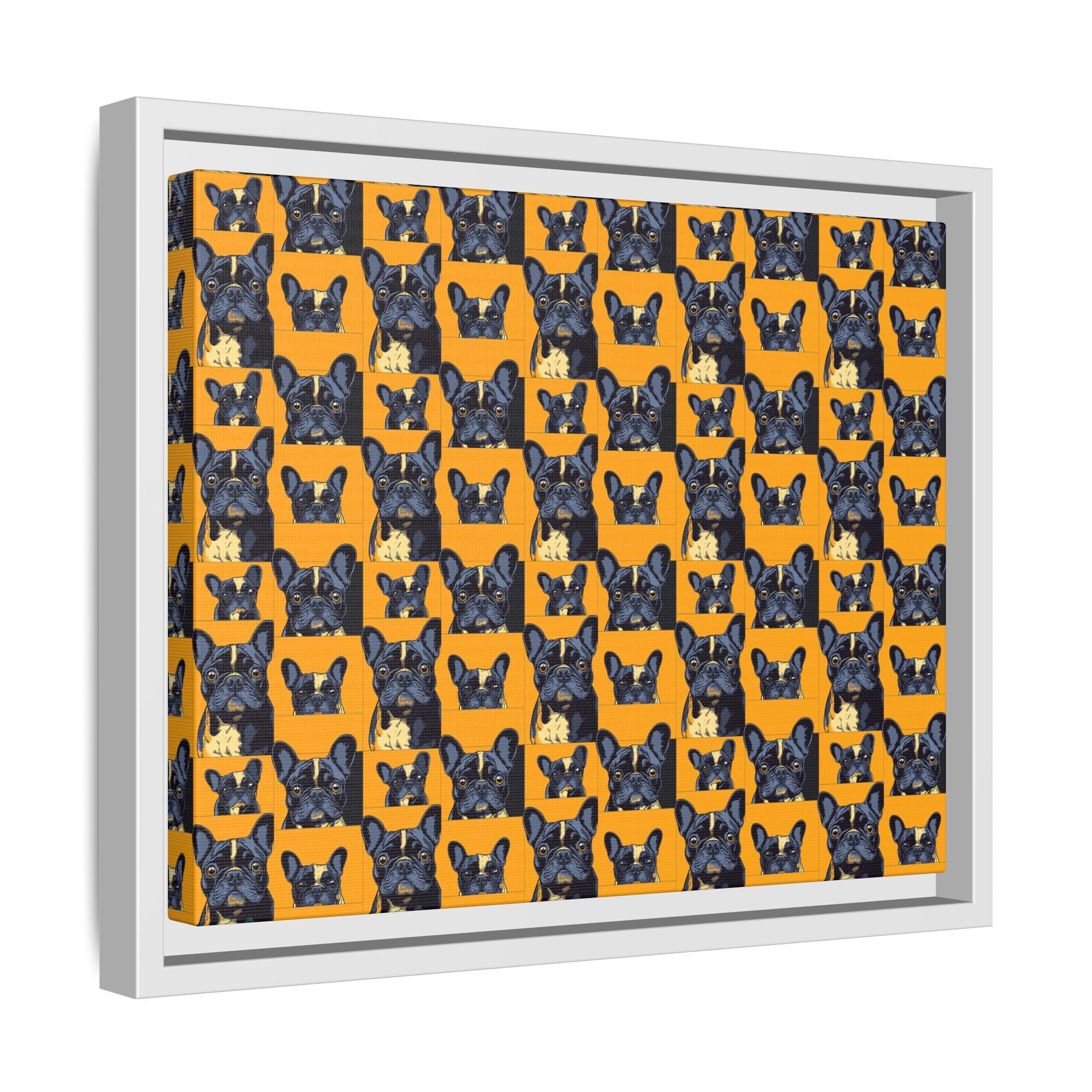 Frenchie Pawsitively Pawsome Peek-a-Boo Perfection Matte Canvas, Framed