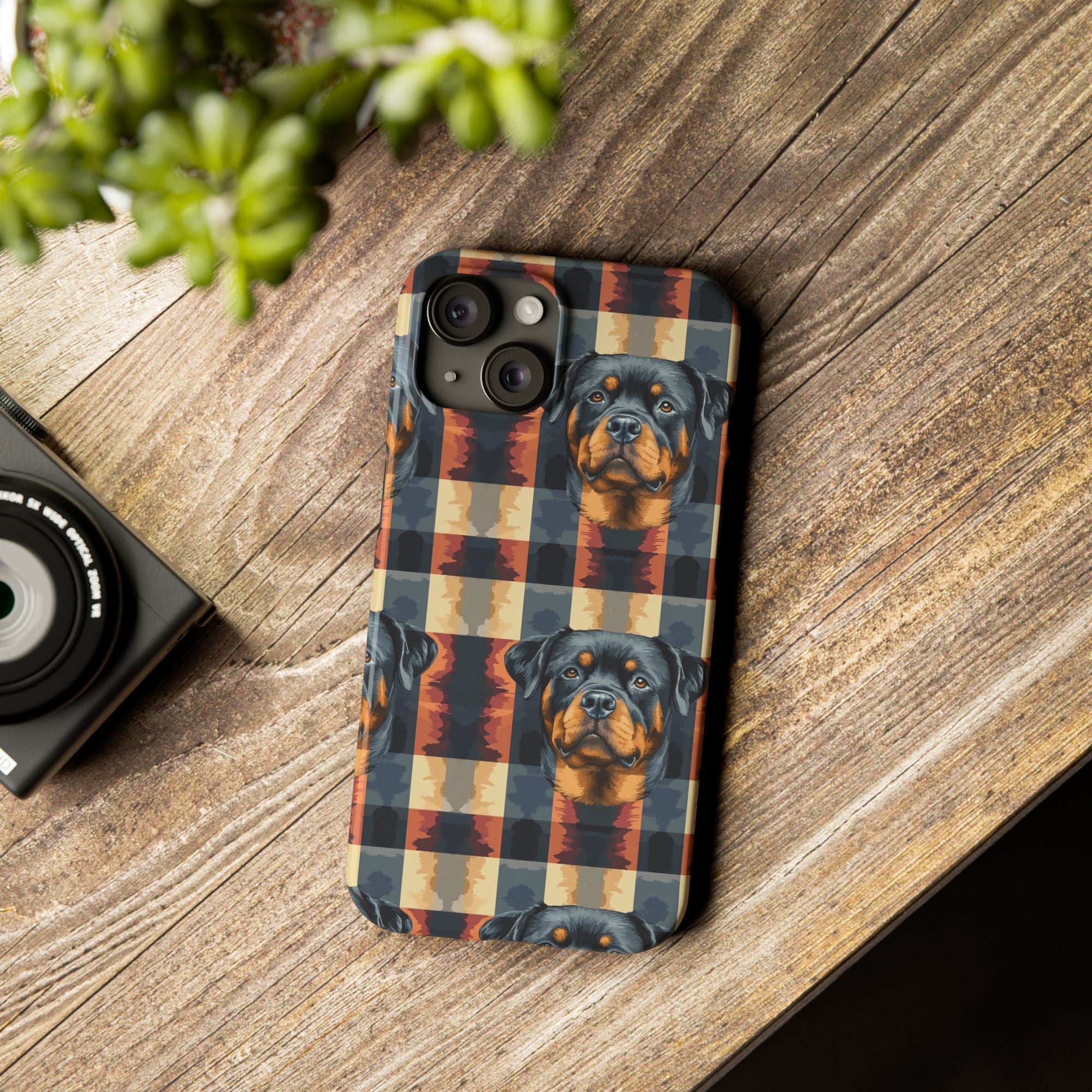 Pawsome Rottweiler Royalty Plaid Slim Phone Cases