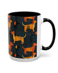 Dapper Dachshund Noir Glow Accent Coffee Mug