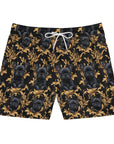 Regal Frenchie Noir Elegance Men's Mid-Length Swim Shorts