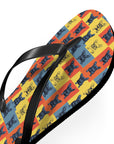 Frenchie Pop Art Pawfection Grid Flip Flops