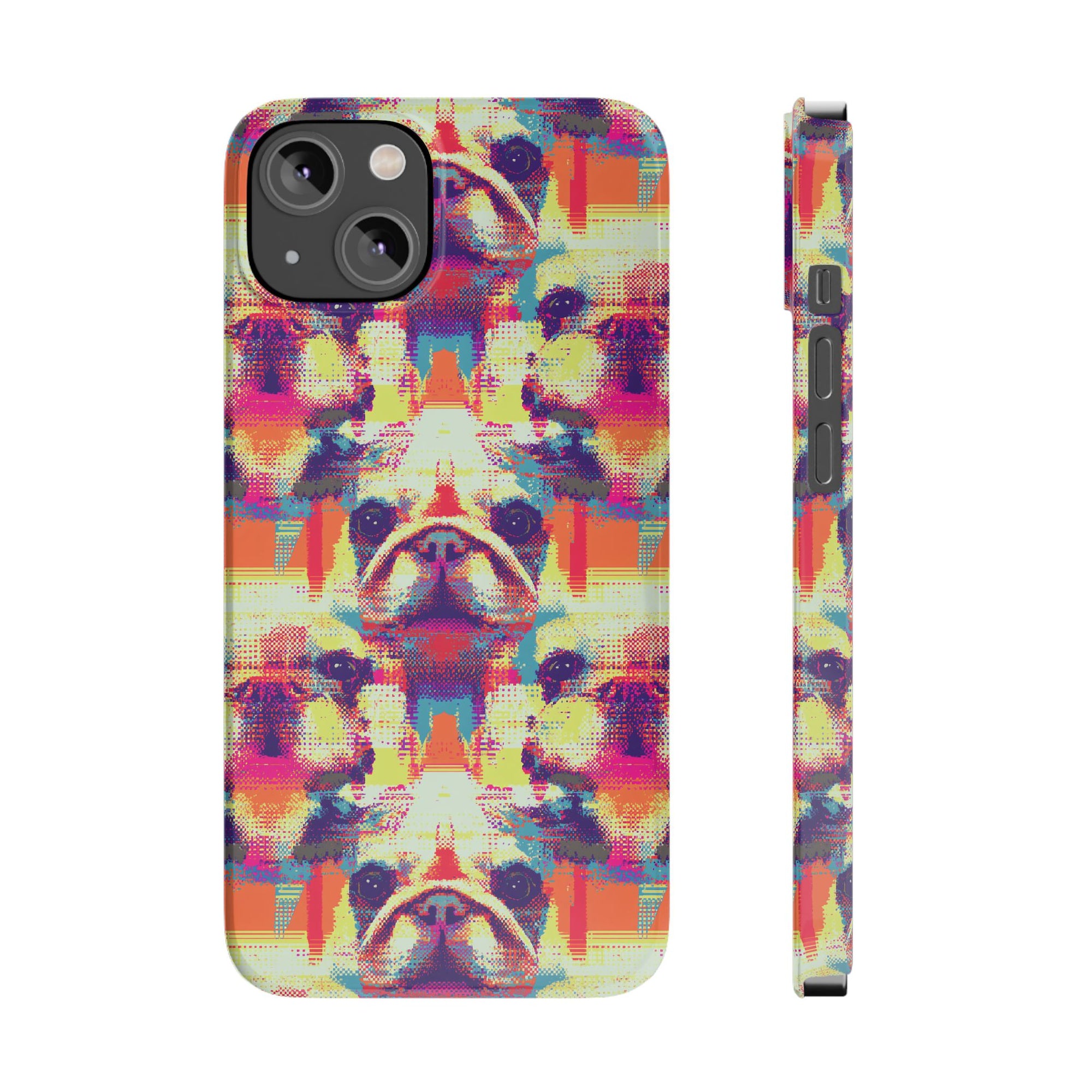 Glitchy Bulldog Blitz Slim Phone Cases