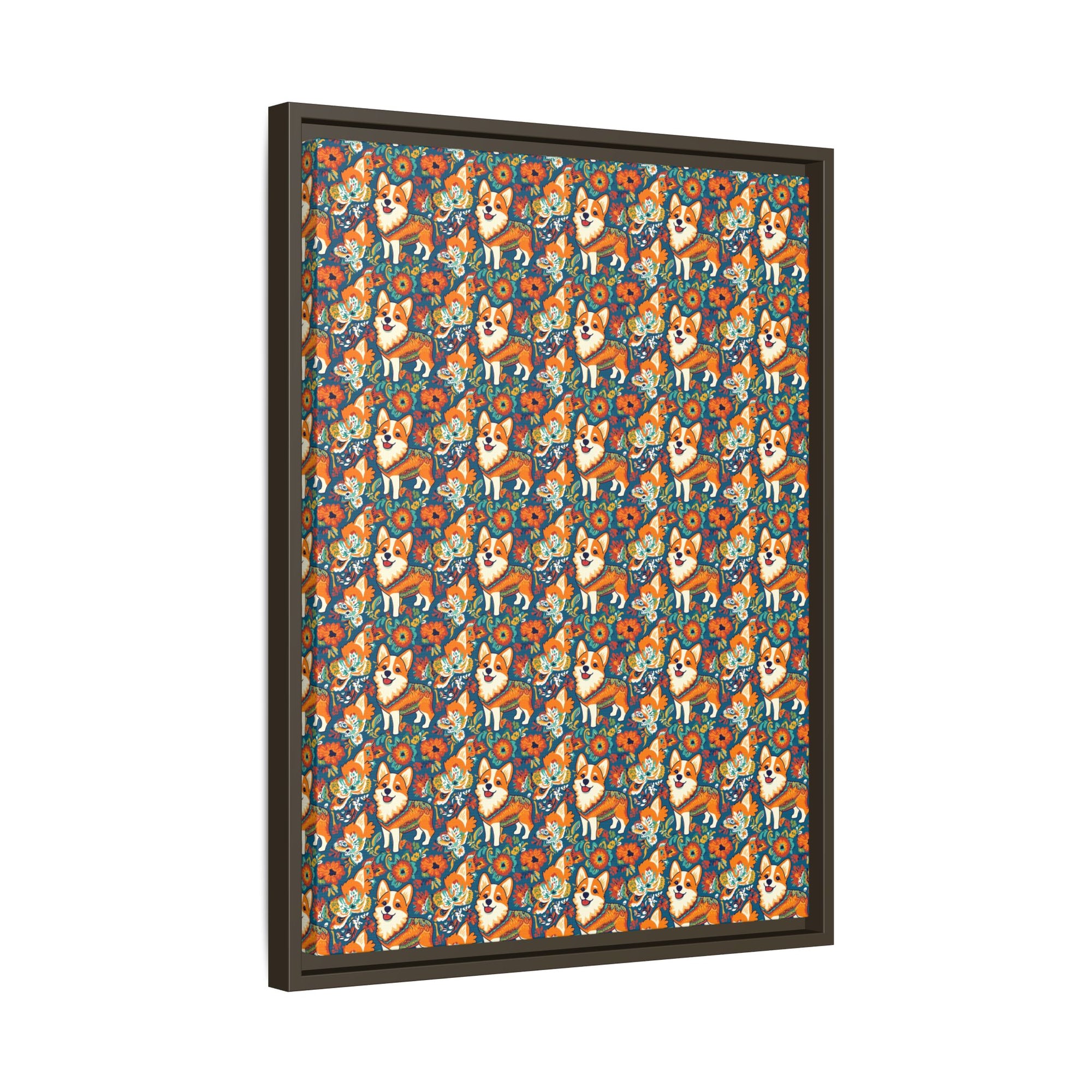 Corgi Carnival Couture Matte Canvas, Framed