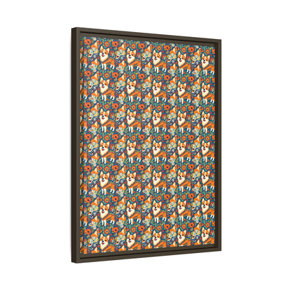 Corgi Carnival Couture Matte Canvas, Framed