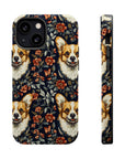 Floofy Corgi Blossom Blast Magnetic Tough Cases