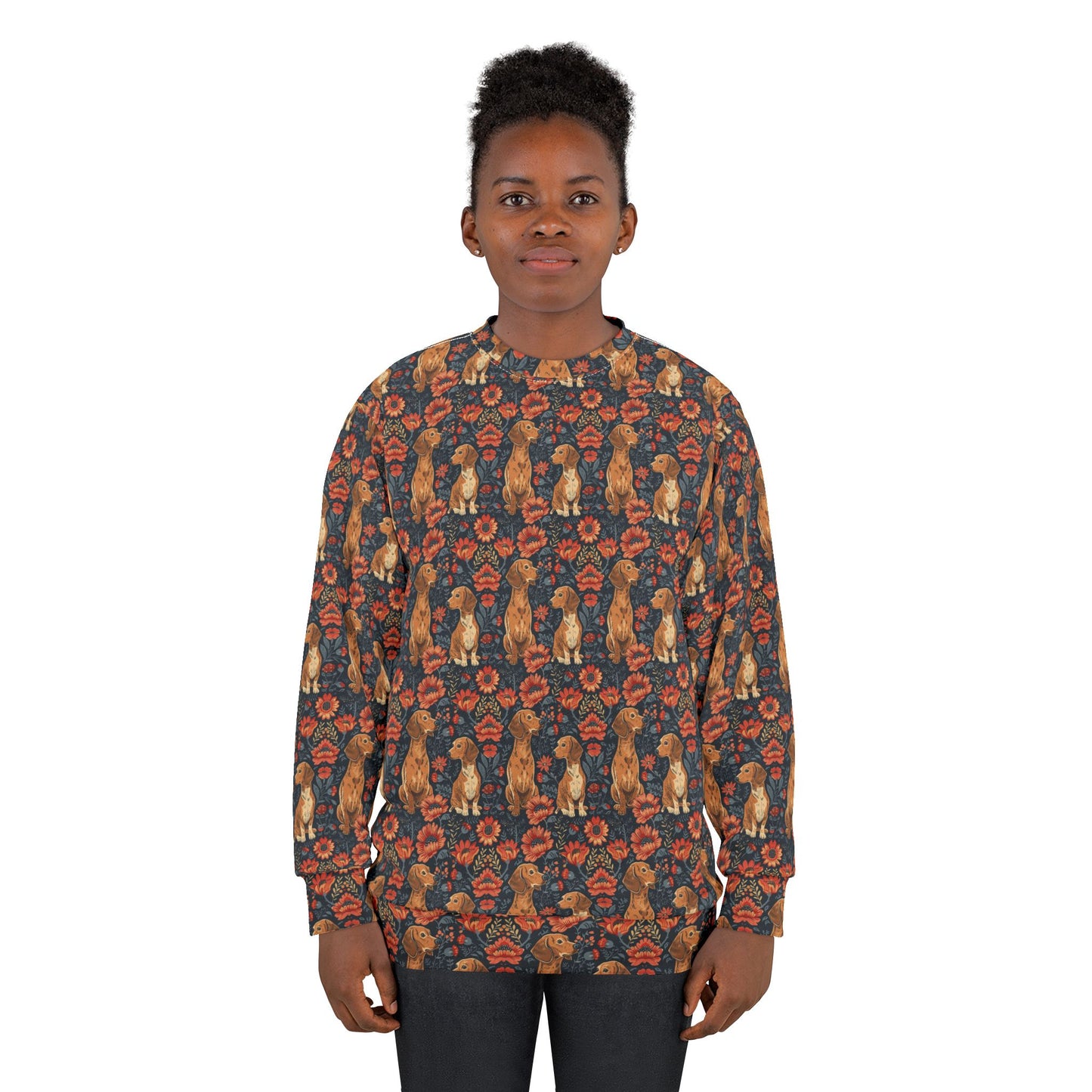 Floral Pawsome Dachsund Delight Unisex Sweatshirt