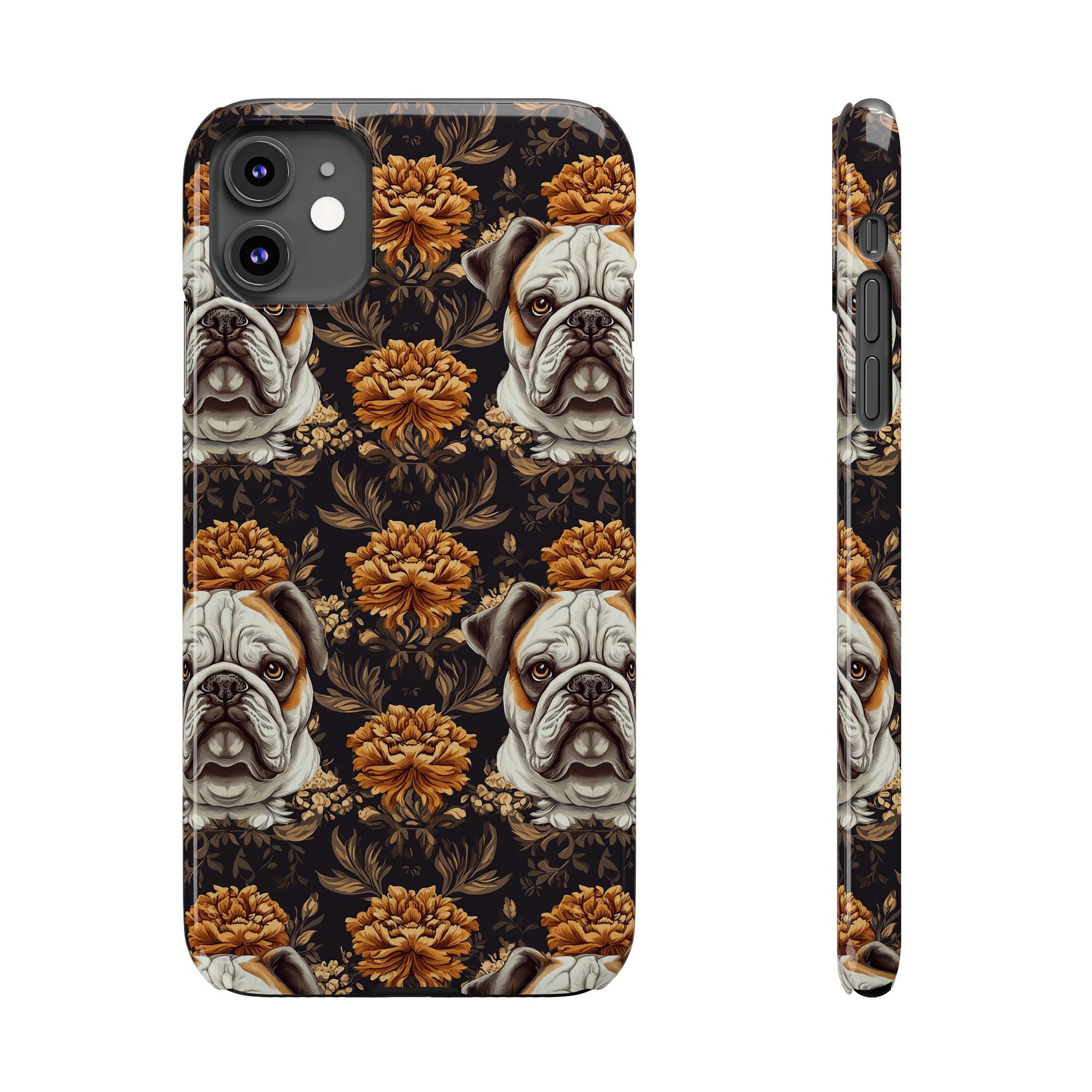 Bloomingly Bulldogistic Bouquet Slim Phone Cases