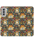 Corgi Rainbow Vine Dream Flip Cases