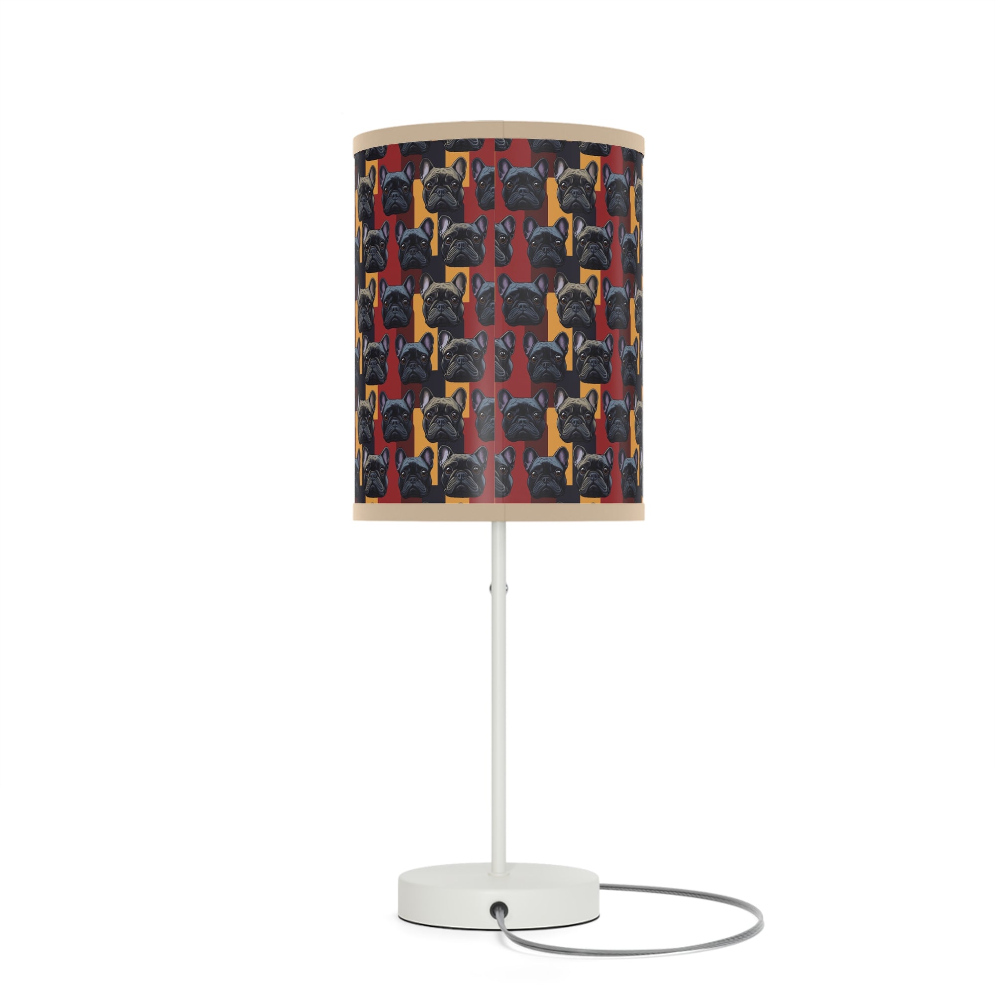 Chic Canine Checkmate - Frenchie Edition Lamp on a Stand