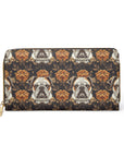 Bloomingly Bulldogistic Bouquet Zipper Wallet