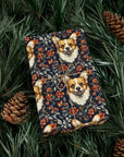 Floofy Corgi Blossom Blast Gift Wrap Papers