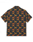 Dapper Dachshund Noir Glow Men's Hawaiian Camp Shirt