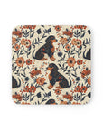 Blossoming Dachshunds Delight Cork Back Coaster