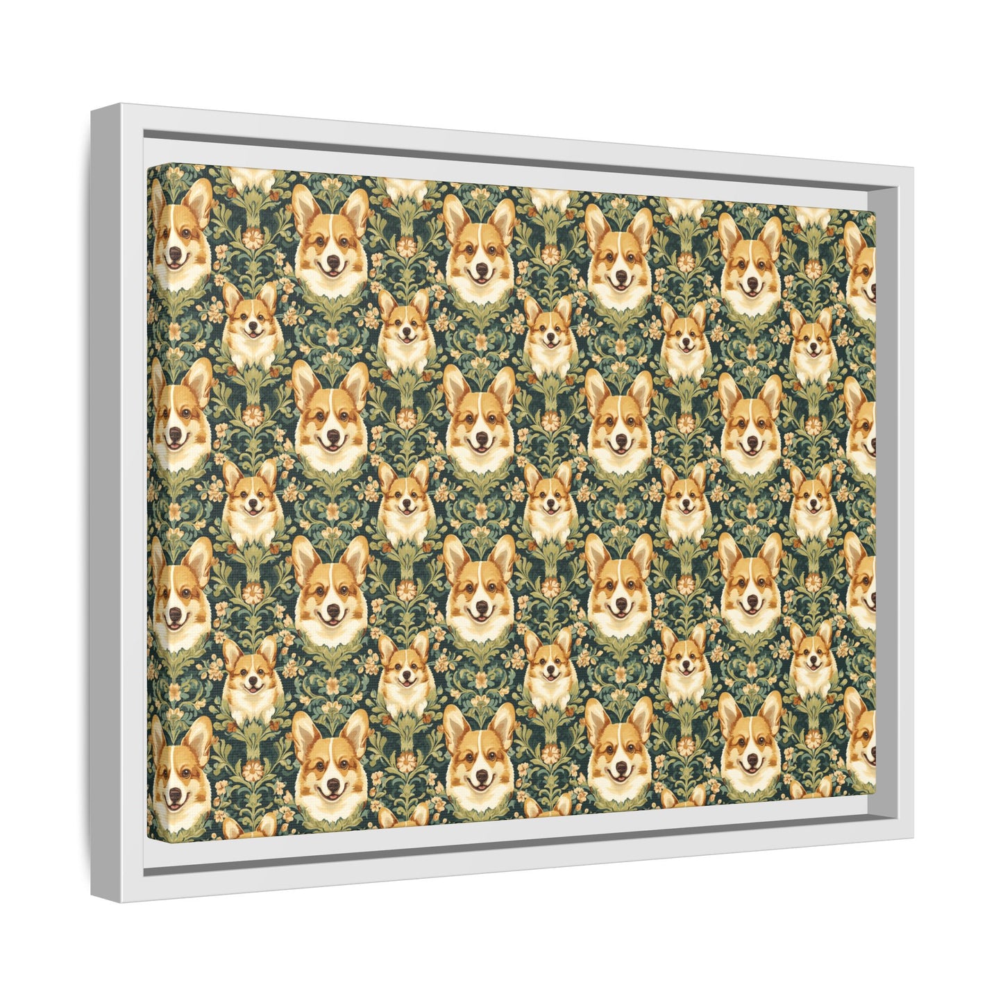 Corgi Charmz Matte Canvas, Framed