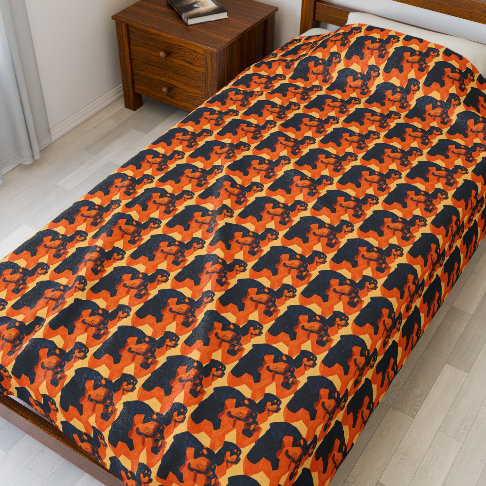 Rottweiler Chic Pawsitivity Velveteen Plush Blanket