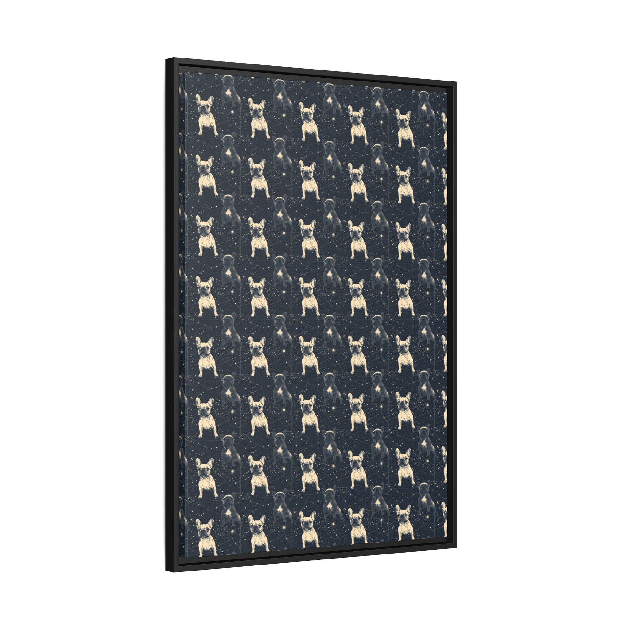 Frenchie Celestial Soar Matte Canvas, Framed