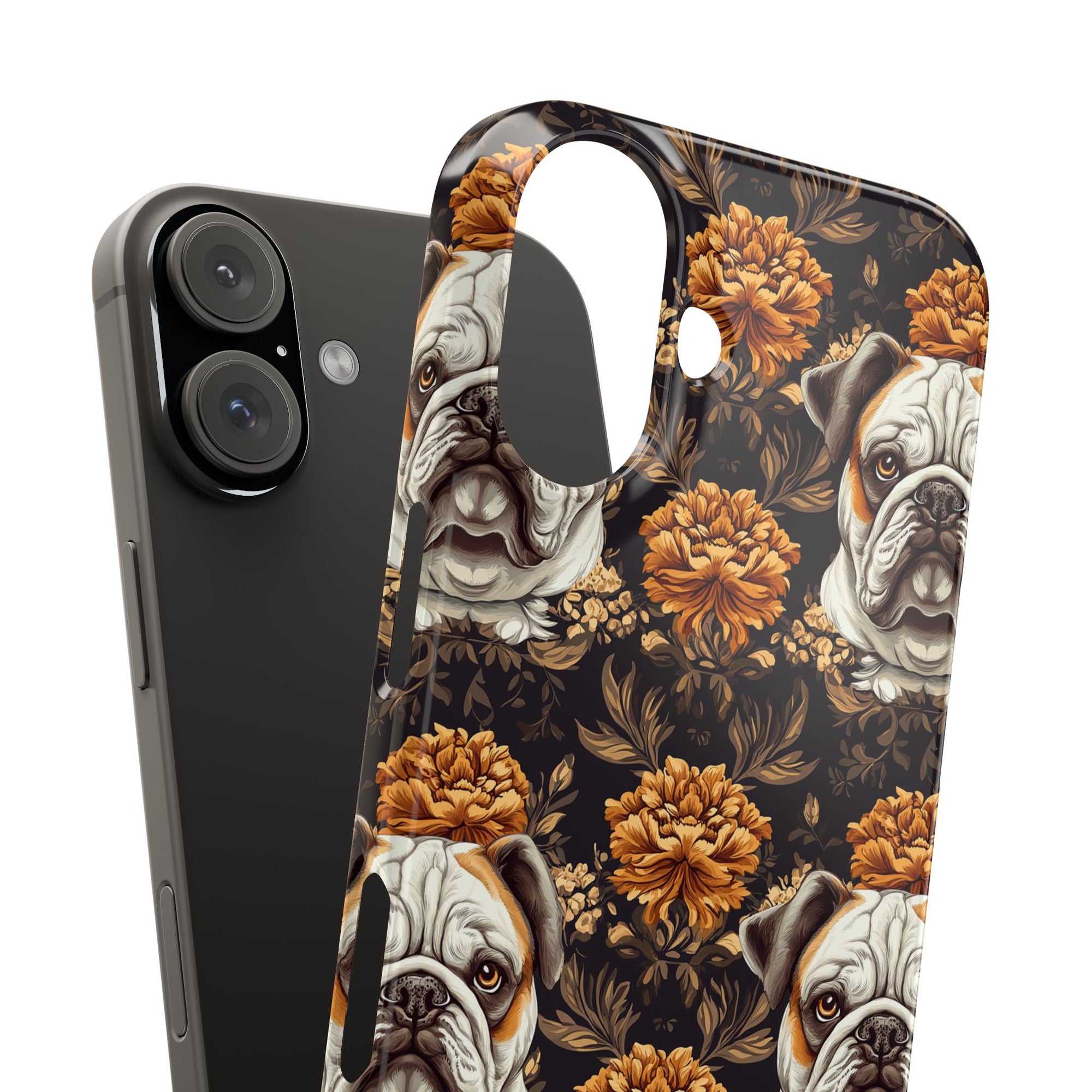 Bloomingly Bulldogistic Bouquet Slim Phone Cases