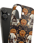 Bloomingly Bulldogistic Bouquet Slim Phone Cases