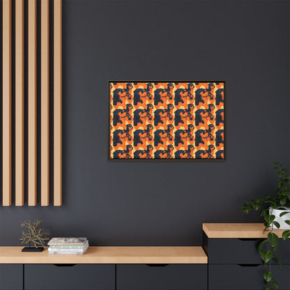 Rottweiler Chic Pawsitivity Matte Canvas, Framed