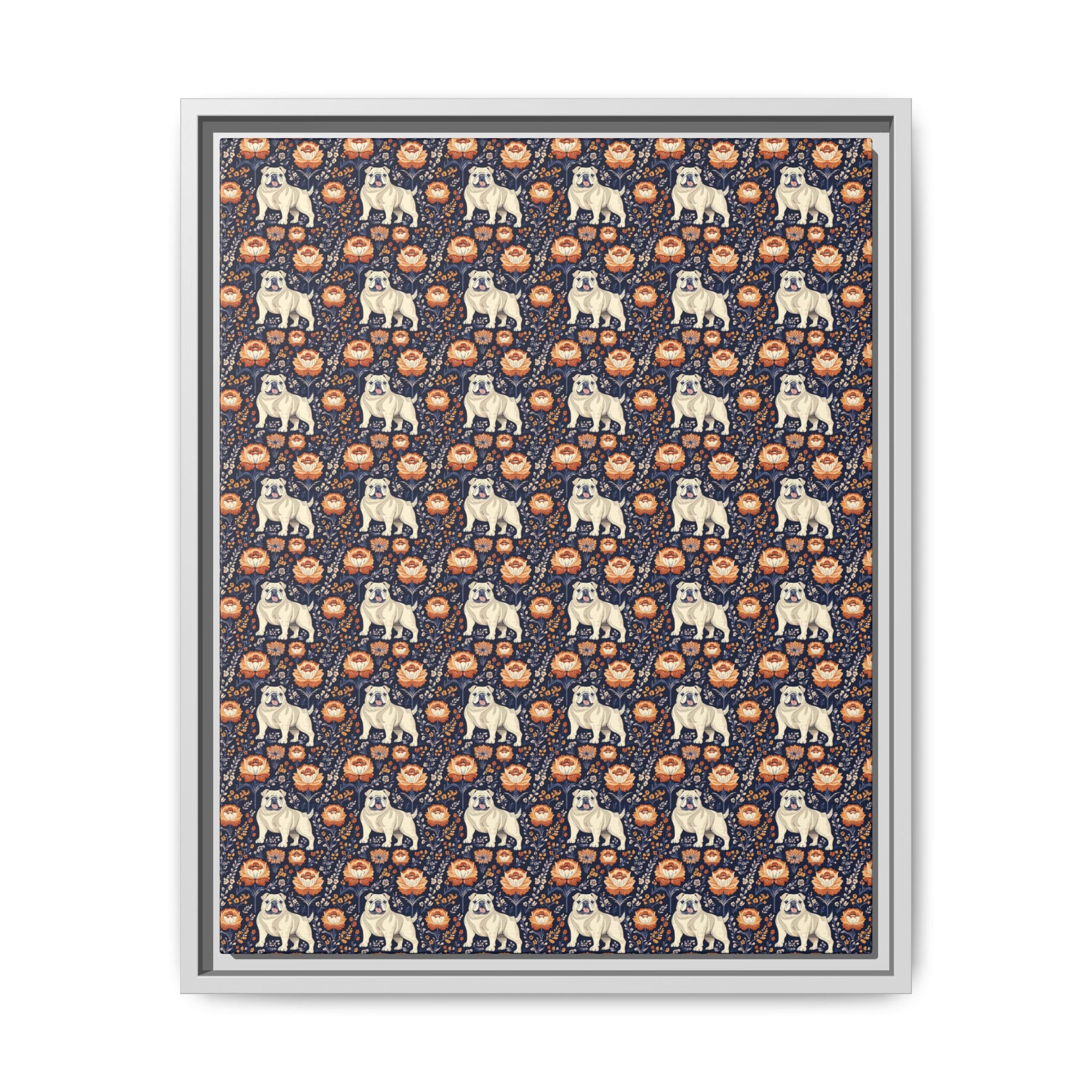 Bulldog Blossom Bonanza Matte Canvas, Framed