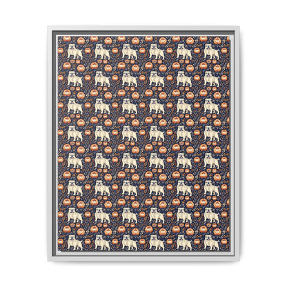 Bulldog Blossom Bonanza Matte Canvas, Framed