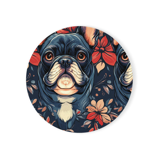 Gothic Rose Bulldog Noir Enchantment Cork Back Coaster