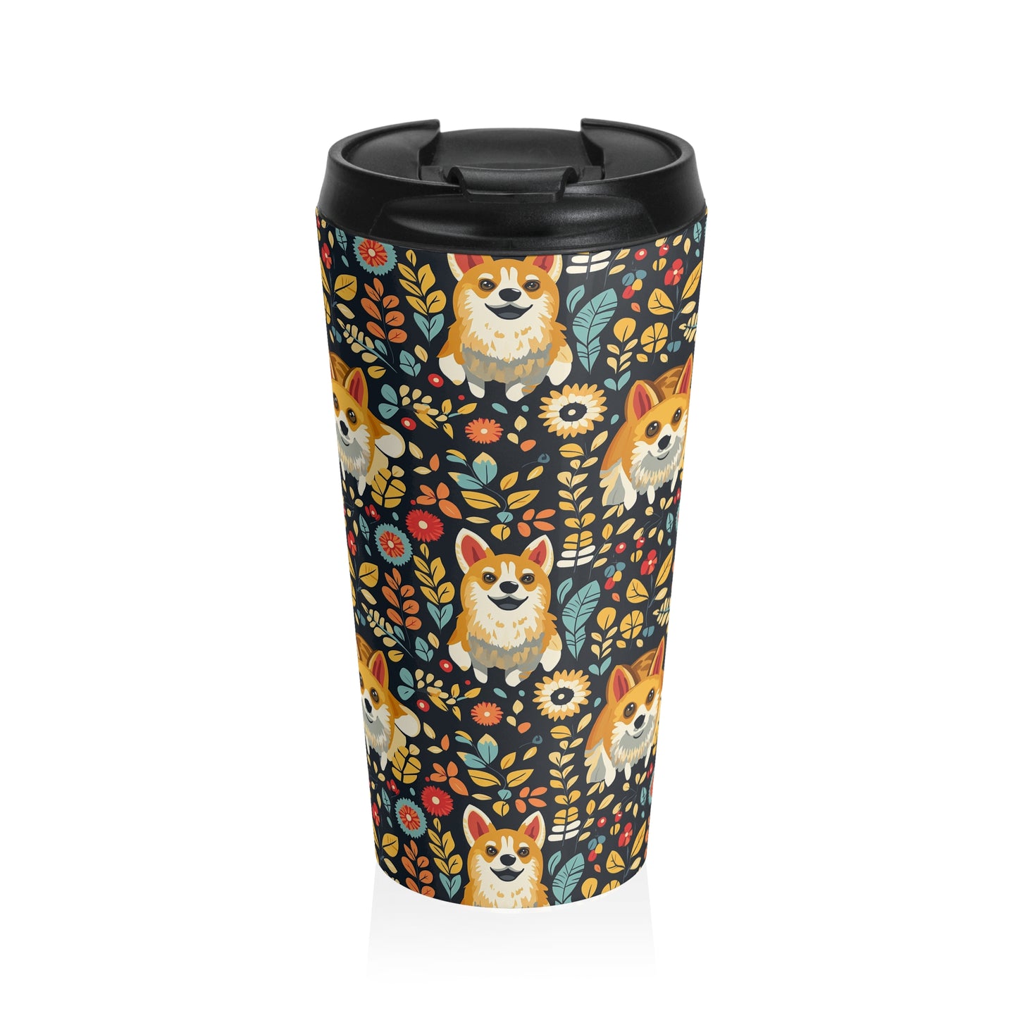 Corgi Rainbow Vine Dream Stainless Steel Travel Mug