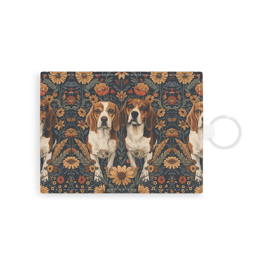 Beagle Buddies Meadow Magic Leather Card Holder