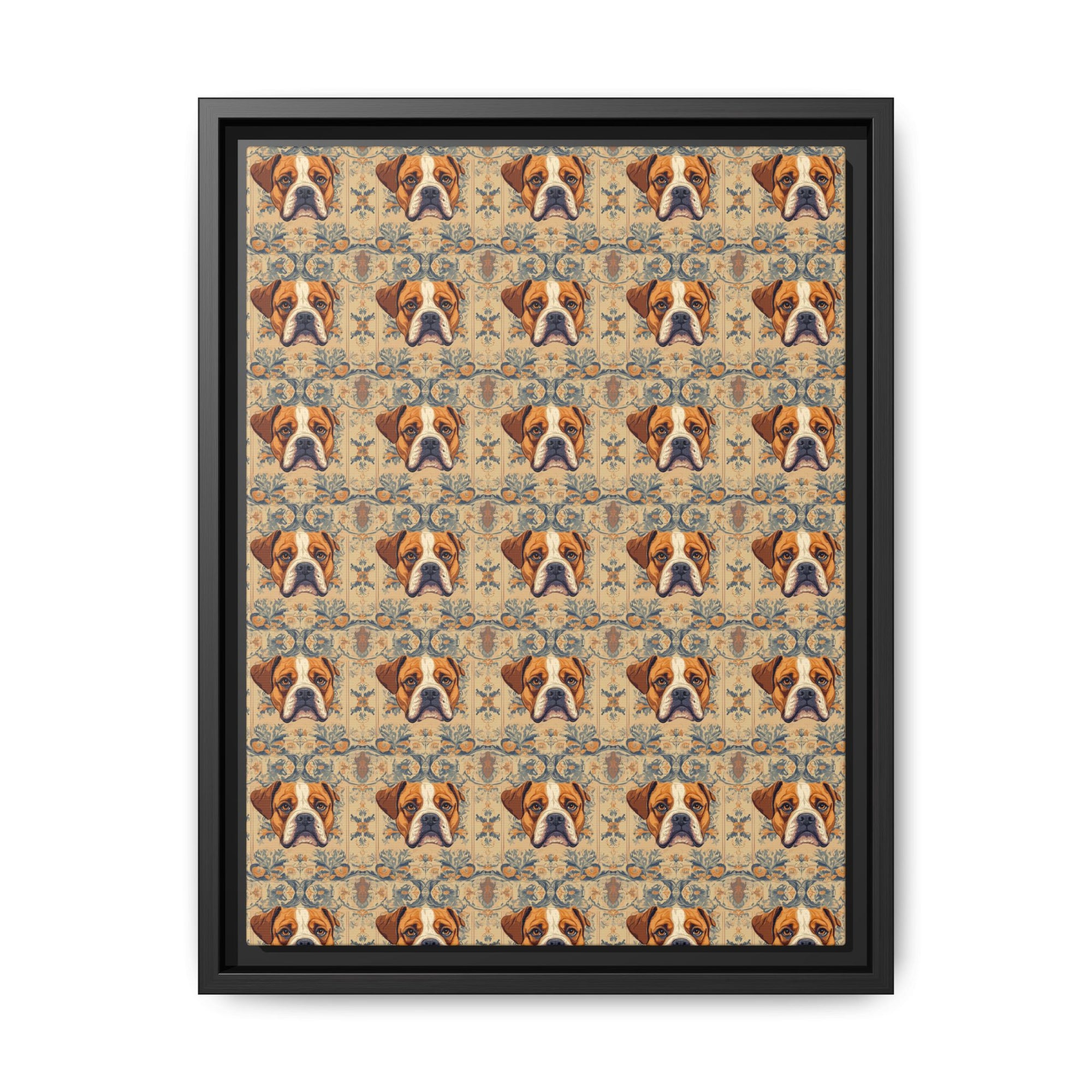 Bowtie Boxer Bliss Matte Canvas, Framed