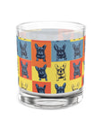 Frenchie Pop Art Pawfection Grid Rocks Glass