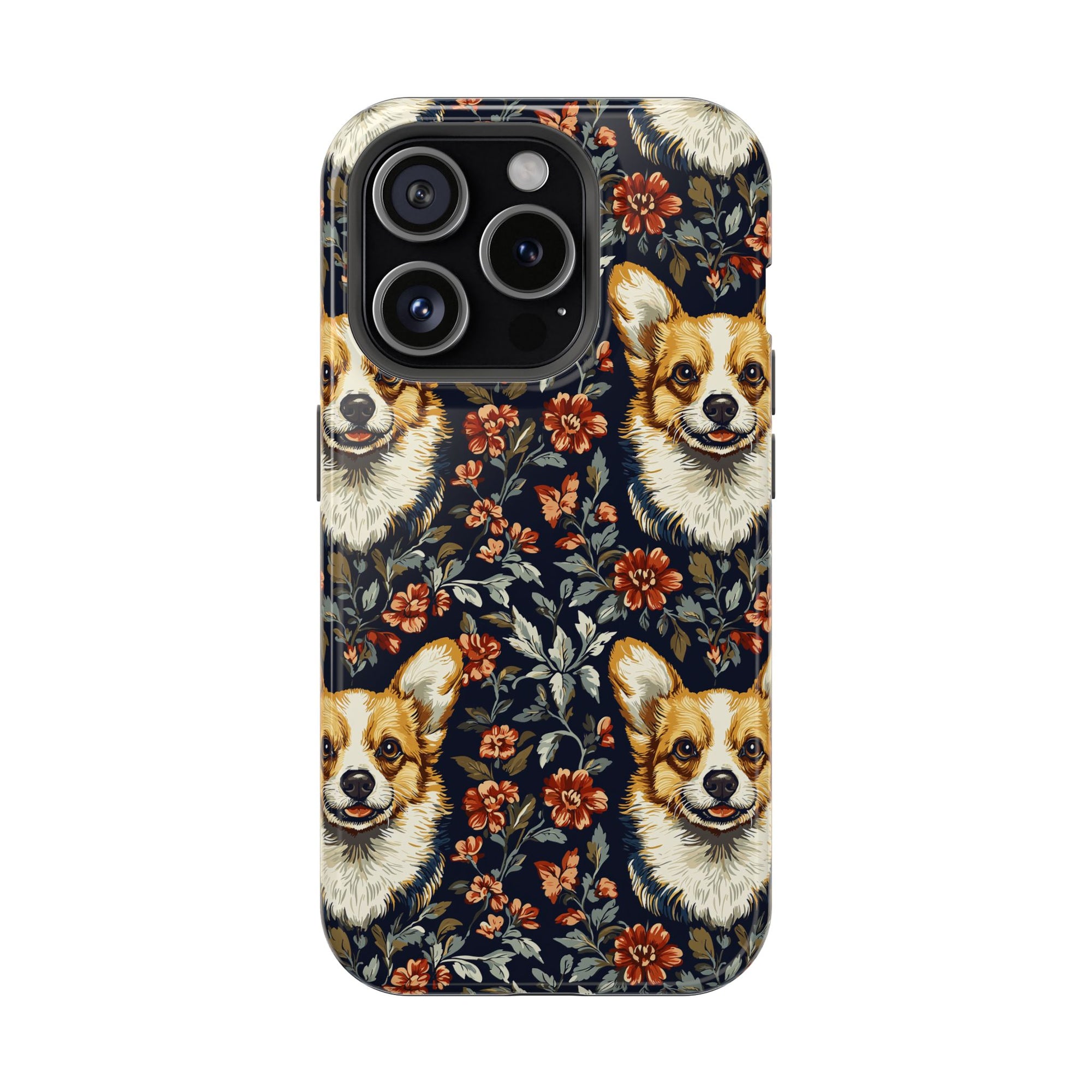 Floofy Corgi Blossom Blast Magnetic Tough Cases