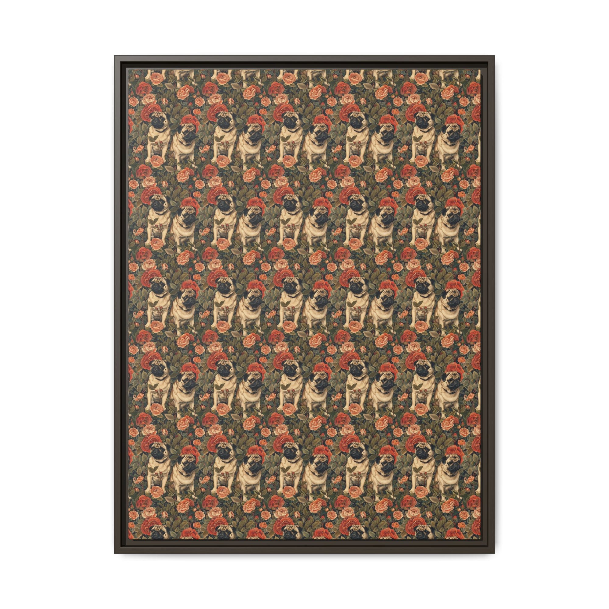 Blooming Pug Paradise Matte Canvas, Framed