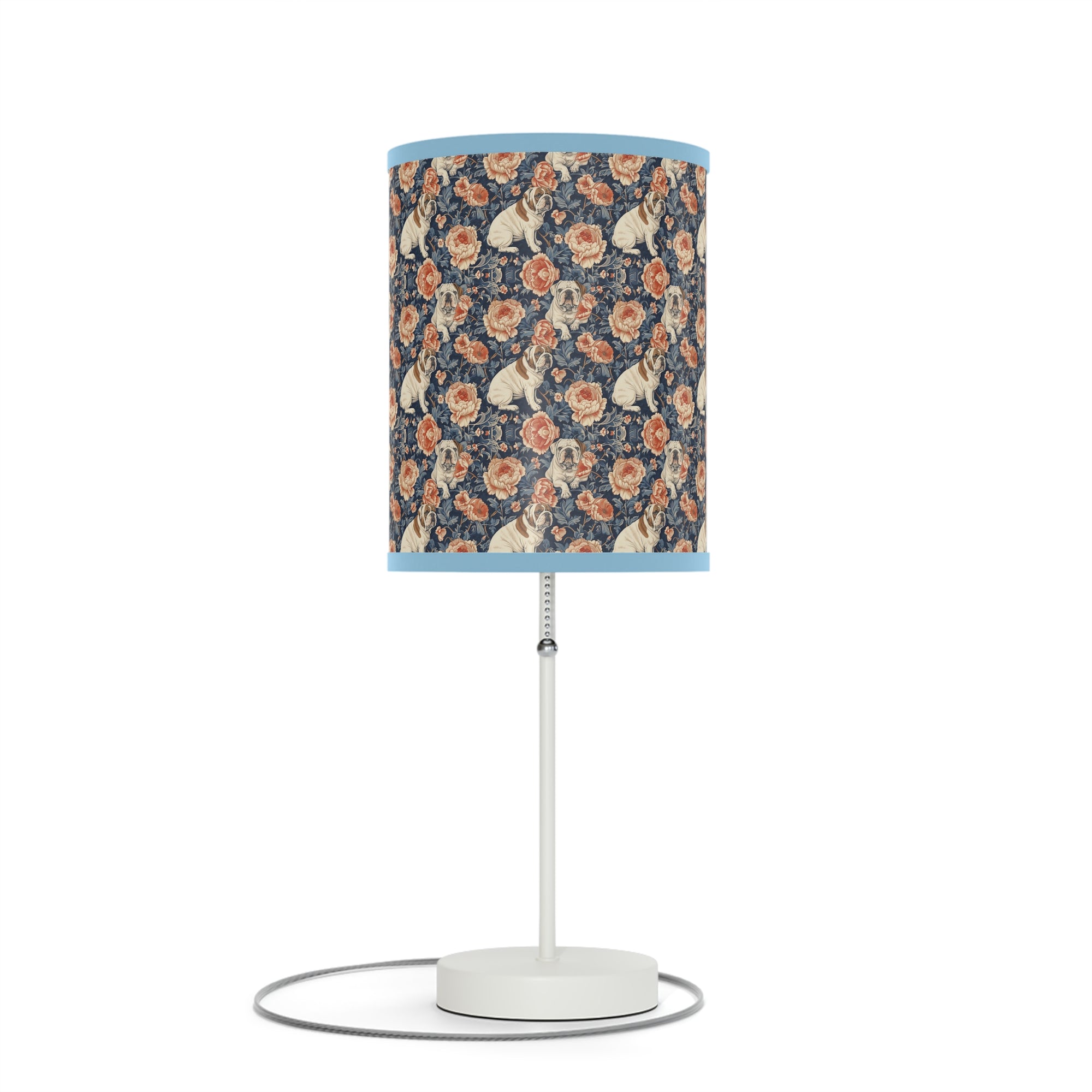 Blooming Bulldog Beauty Lamp on a Stand