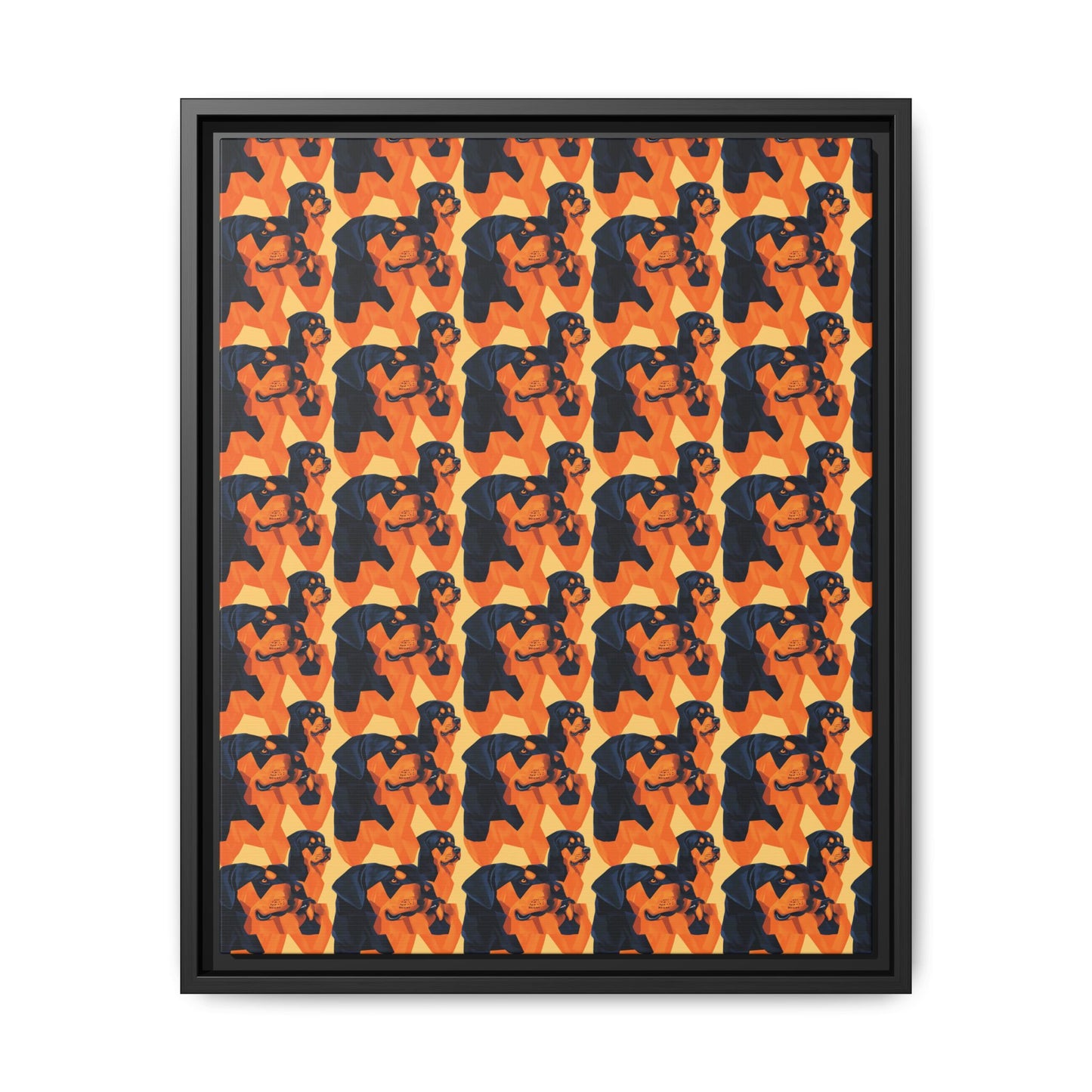 Rottweiler Chic Pawsitivity Matte Canvas, Framed