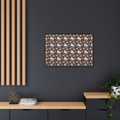 Bulldog Blossom Bonanza Matte Canvas, Framed