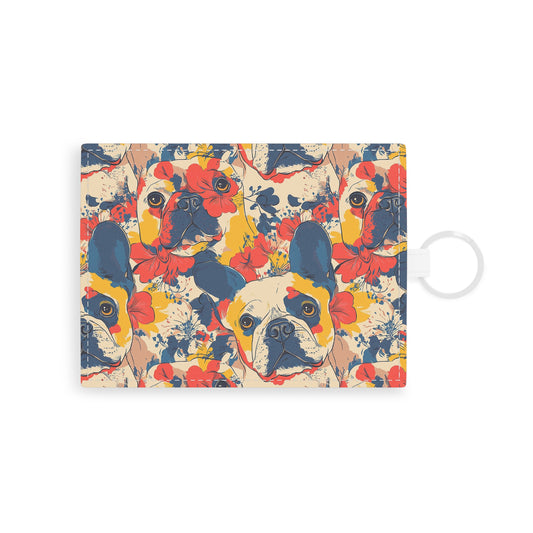 Bloom Pup Frenchietastic Splatter Leather Card Holder