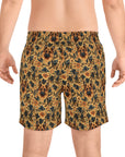 Autumnal German Shepherd Glamour Men's Mid-Length Swim Shorts