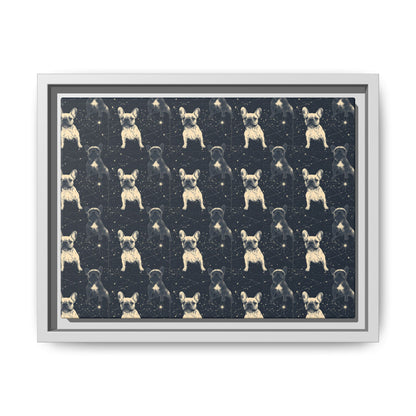 Frenchie Celestial Soar Matte Canvas, Framed