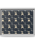 Frenchie Celestial Soar Matte Canvas, Framed