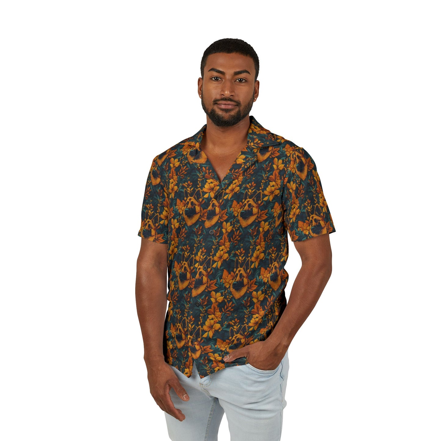 Safari Shepherd Strut Men's Hawaiian Camp Shirt