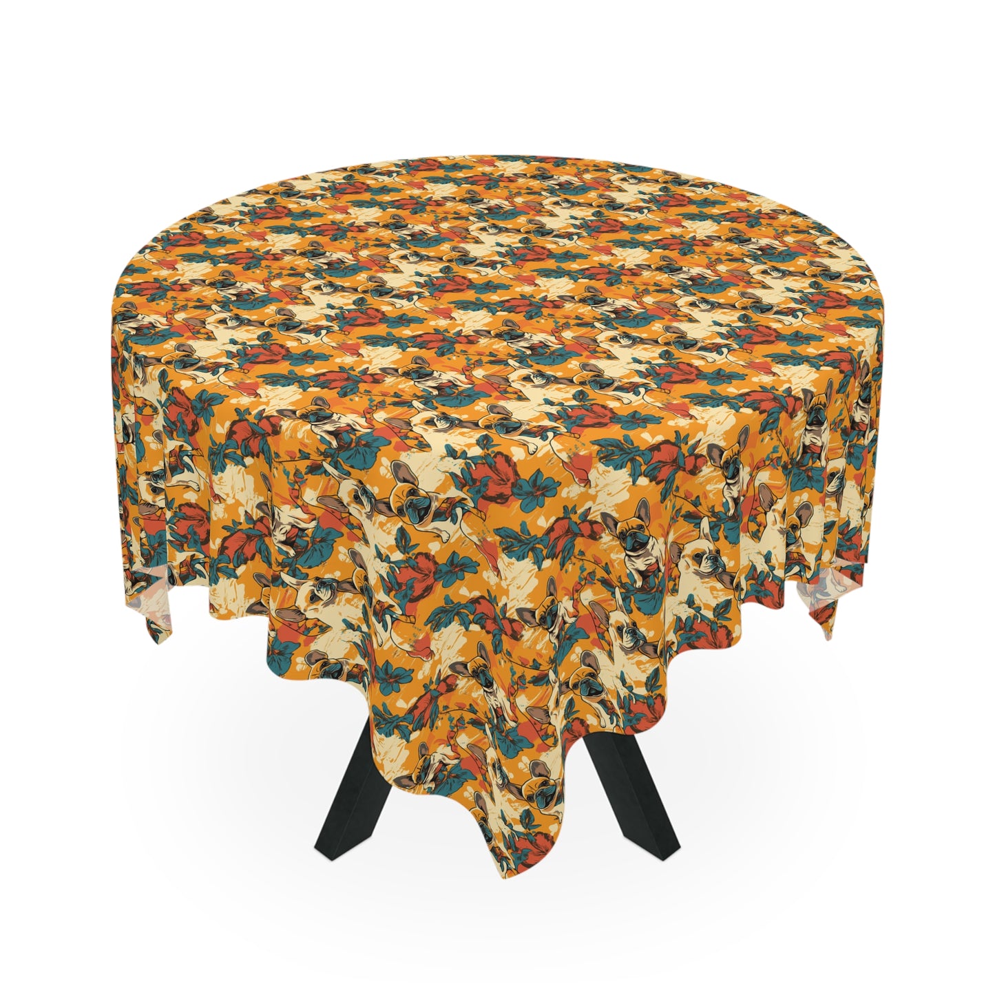 Frenchie Glow-Up Galore Tablecloth